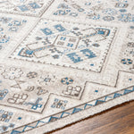 Meja Cream & Blue Washable Area Rug - Decor Addict, LLC