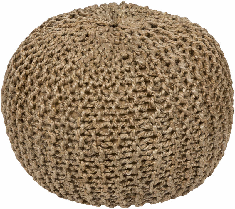 Merrittstown Knitted Jute Pouf - Decor Addict, LLC