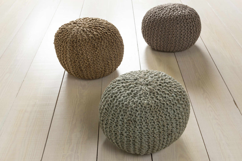 Merrittstown Knitted Jute Pouf - Decor Addict, LLC