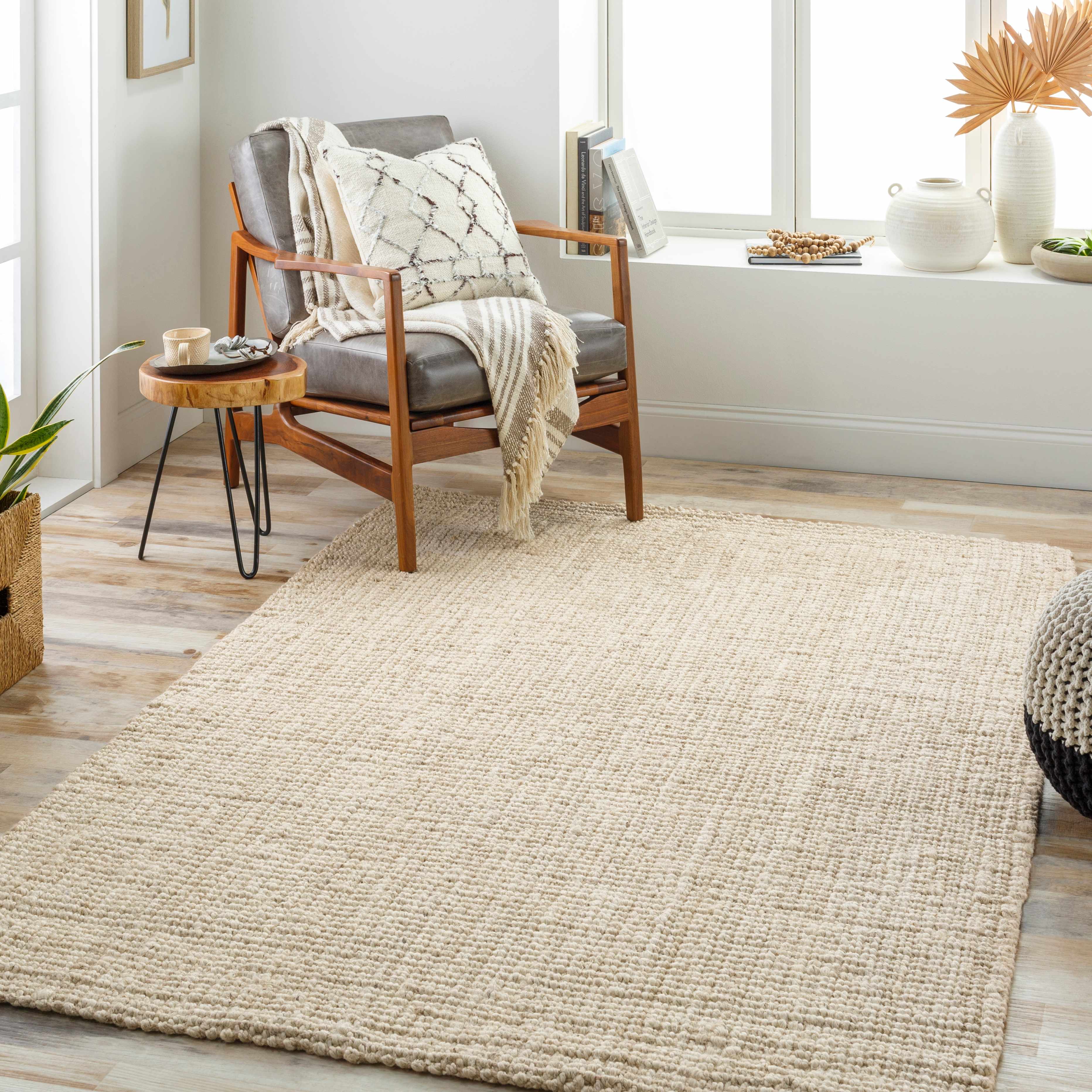 Ambel Cream Jute Rug - Decor Addict, LLC