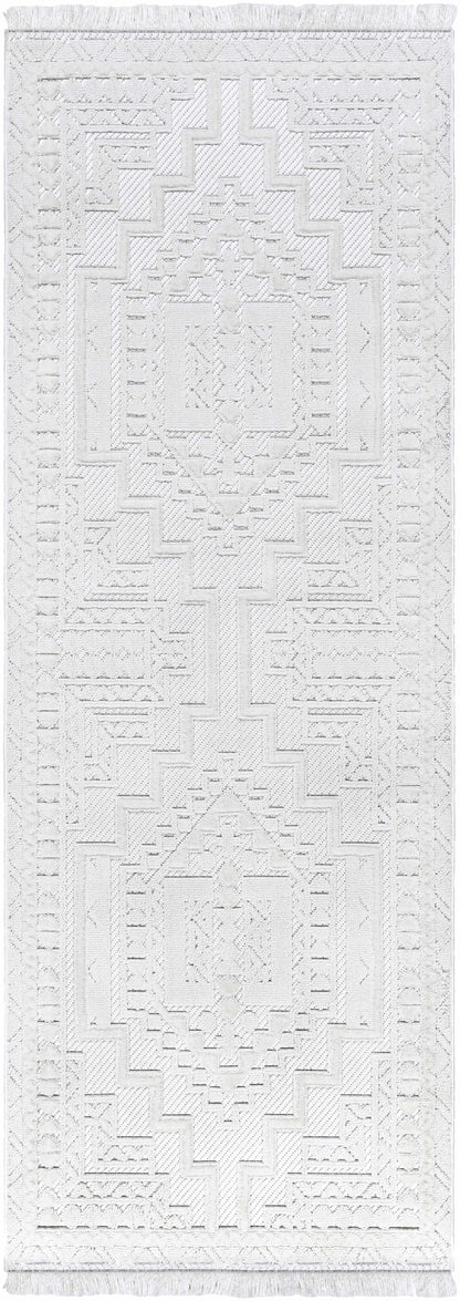 Alya White Fringe Rug - Decor Addict, LLC