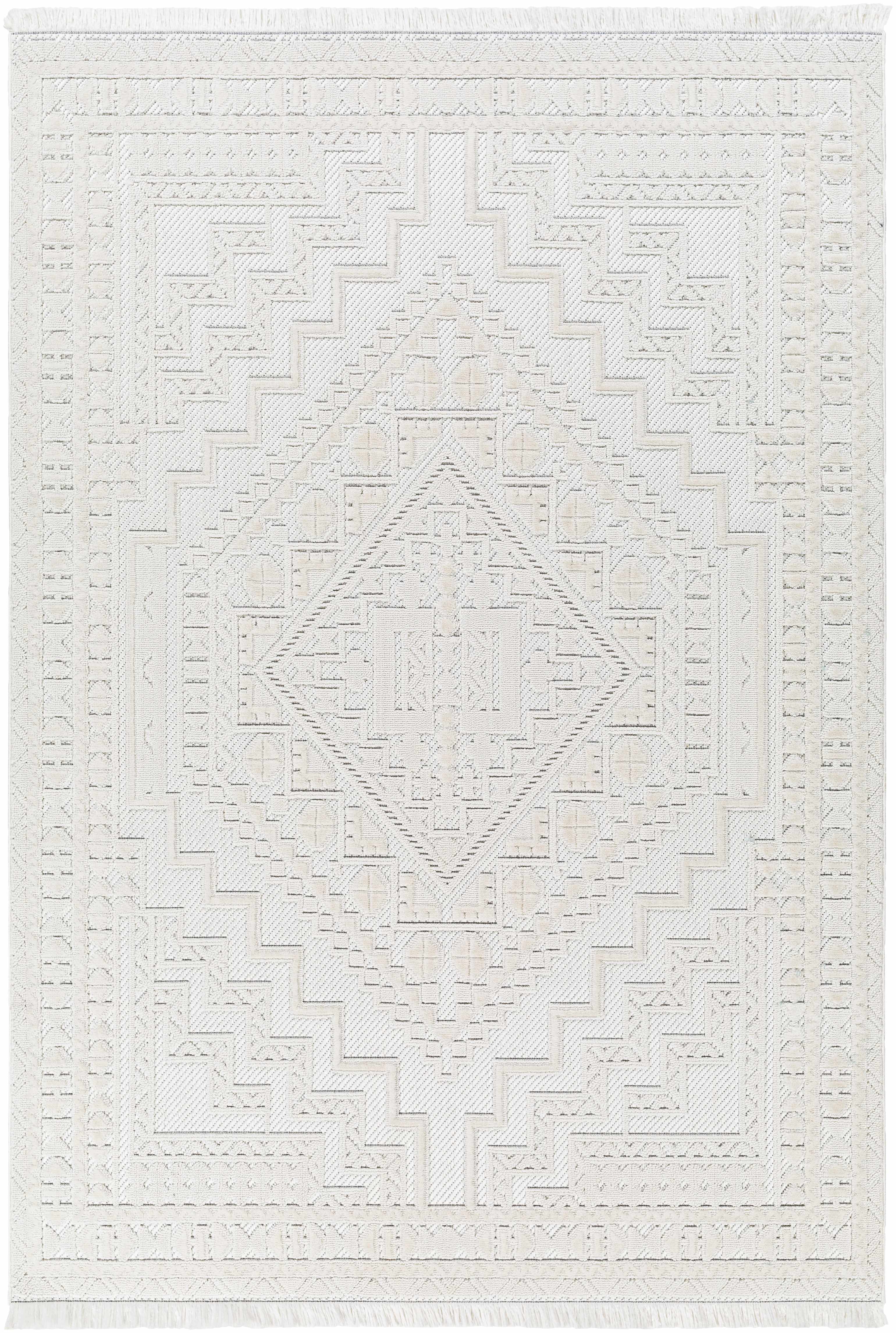 Alya White Fringe Rug - Decor Addict, LLC