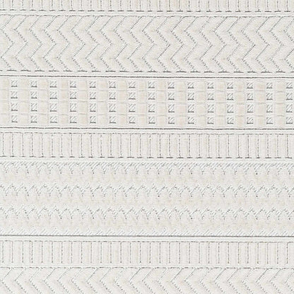 Cira Ivory Textured Area Rug with Fringes - Decor Addict, LLC