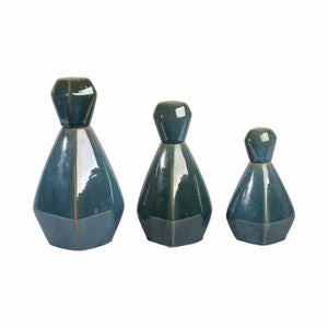 Corvallis Ceramic Bottles, Blue (Set of 3)