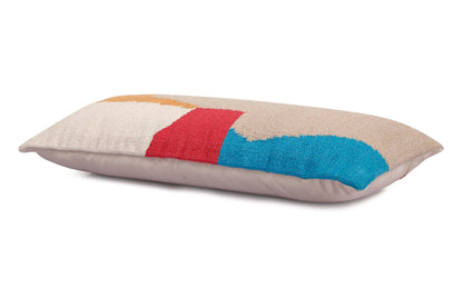 Leh Handcrafted Lumbar Pillow, Multi- 12x30 Inch: CUSHION COVER WITH INSERT - Decor Addict, LLC
