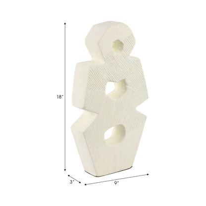 Ivory 18 in. Terracotta Abstract Sculpture - Decor Addict, LLC