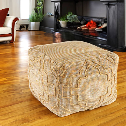 Natural Trellis Farmhouse Hand-Woven Indoor Poufs - Decor Addict, LLC