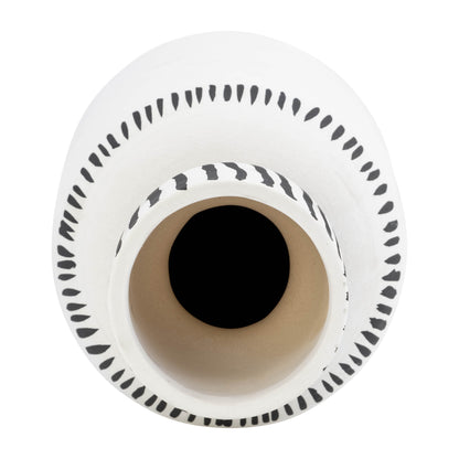 Cer, 11"h Sleeping Man Flower Vase, Wht/blk - Decor Addict, LLC