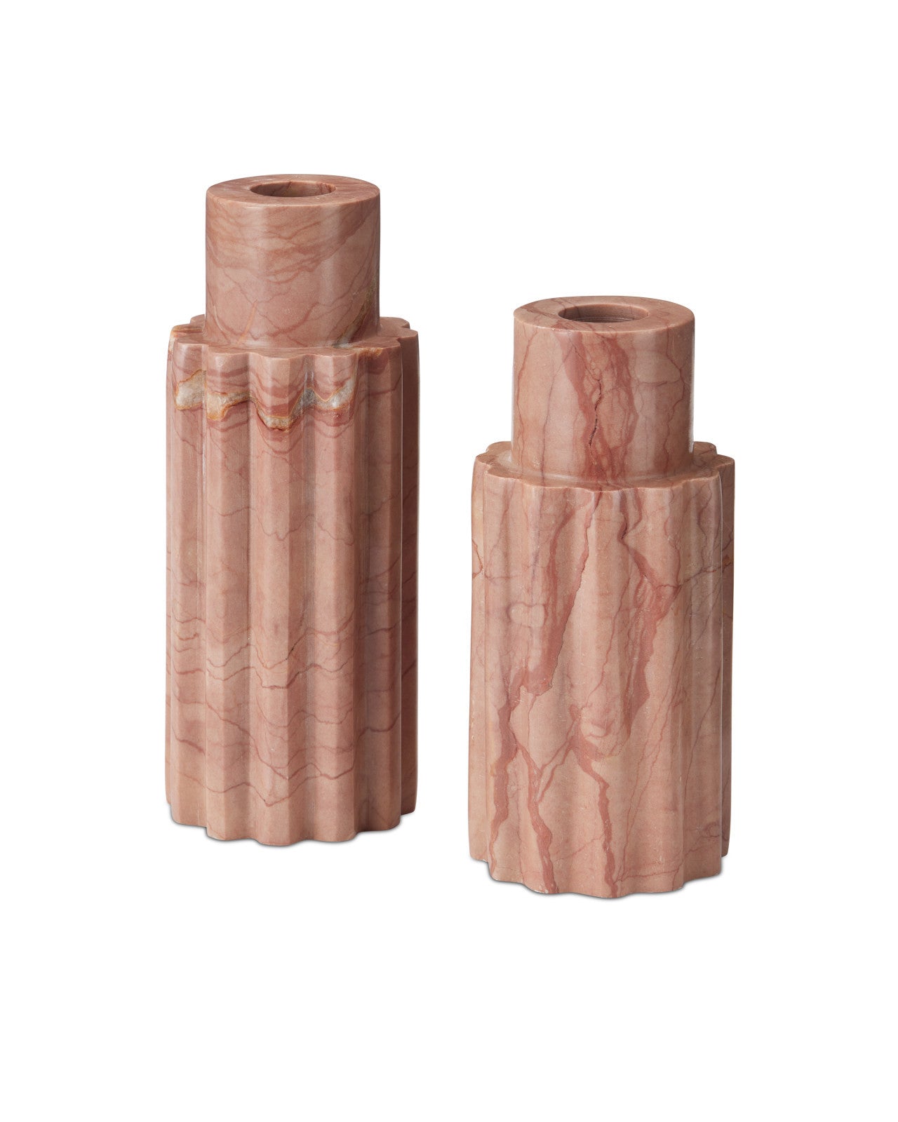 Penrose Pink Candle Holder, Set of 2 by Currey & Company