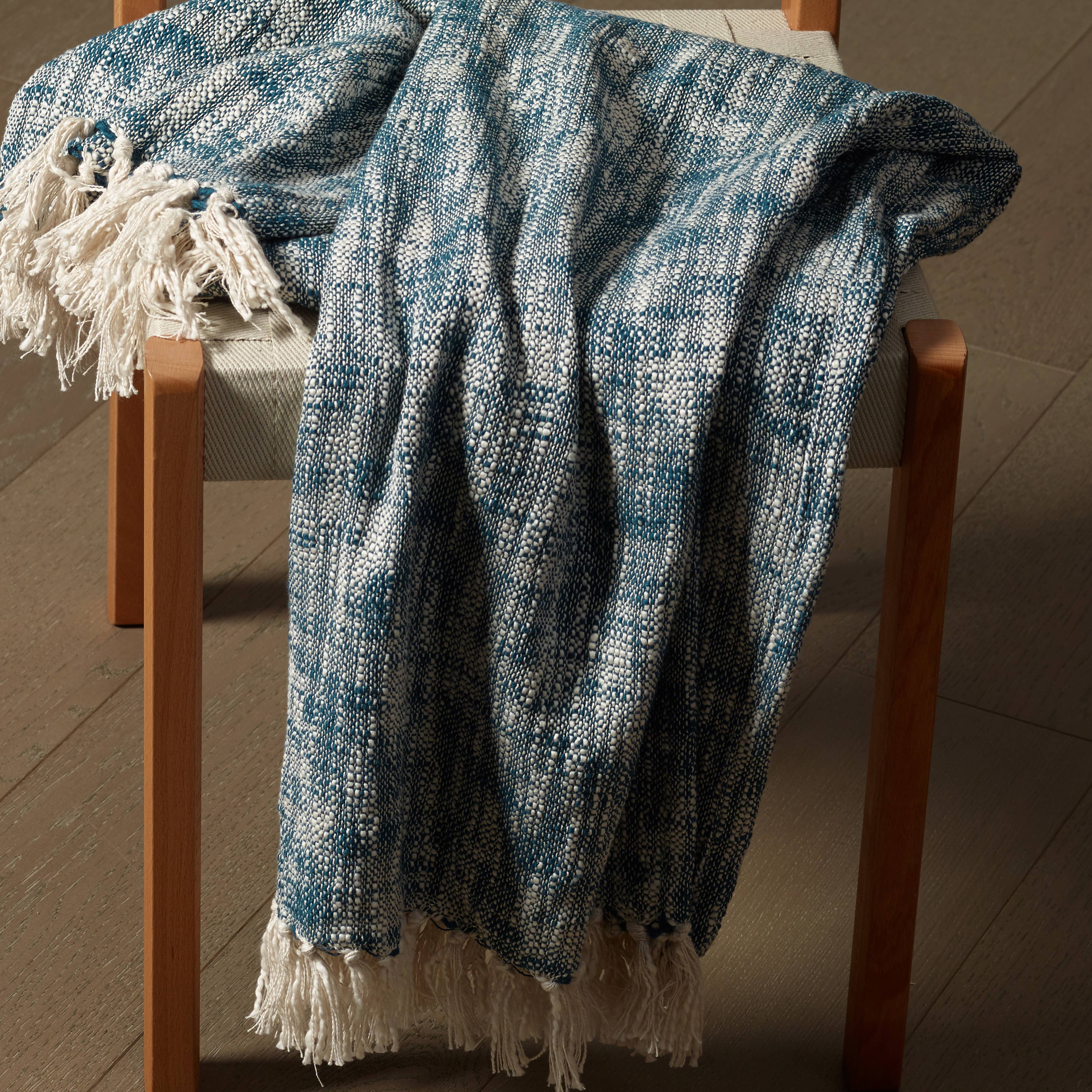 Chambray Ways Throw Blanket: Blue - Decor Addict, LLC