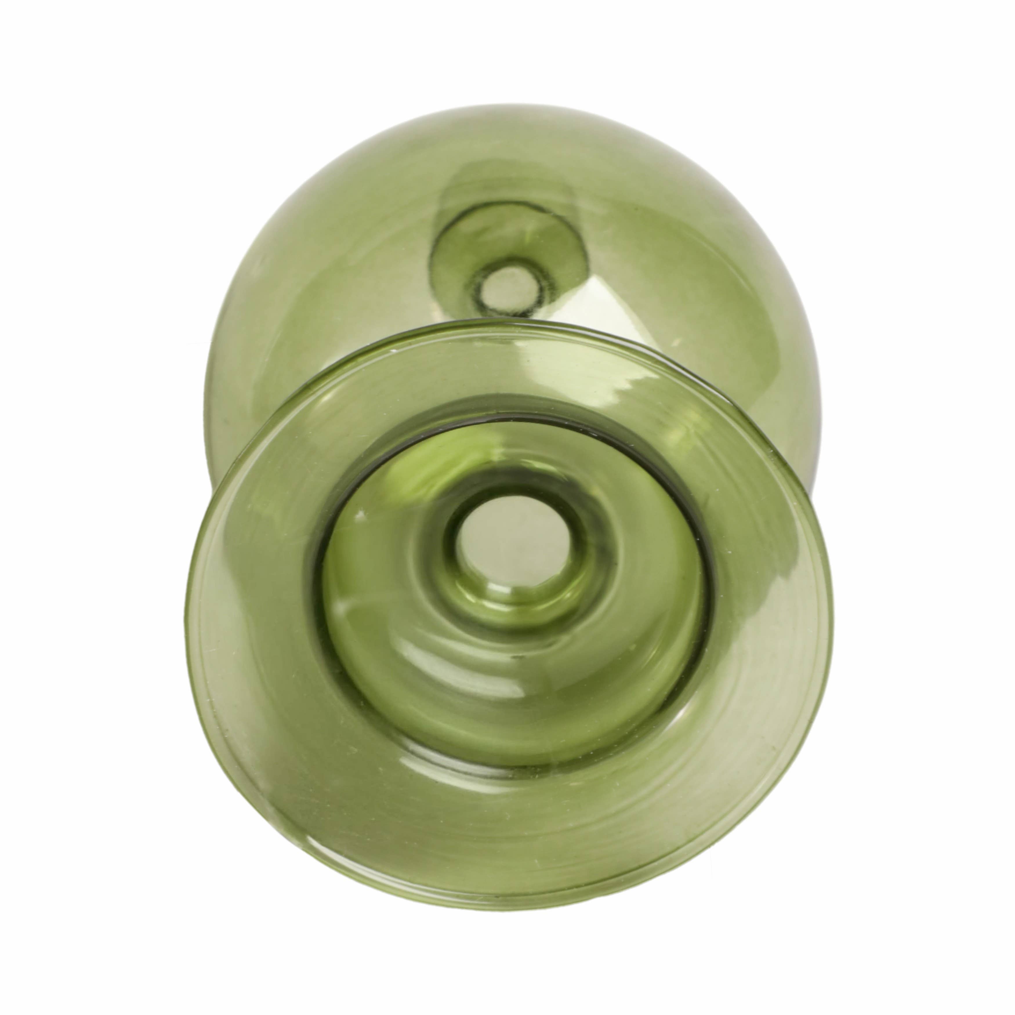 Taper Candle Holder - Olive Glass Bubble, 7 in. - Decor Addict, LLC