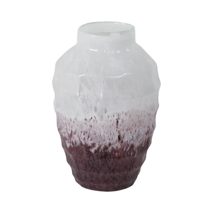Glass, 12"h 2-tone Vase, Blush - Decor Addict, LLC
