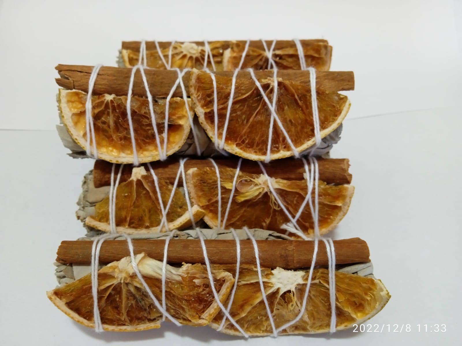 White Sage Smudge Bundle with Orange & Cinnamon – Uplifting Energy Cleanse - Decor Addict, LLC