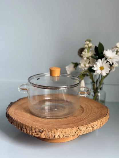 Wood & Glass Simmer Pot   | Stovetop Potpourri - Decor Addict, LLC