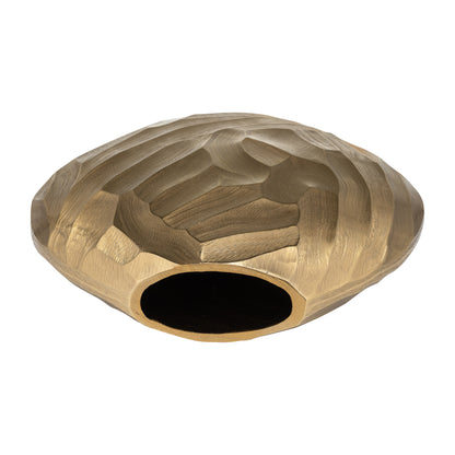 Aluminum 10"h, Hammered Vase, Champagne - Decor Addict, LLC