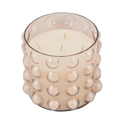 Glass, 9" 102 Oz Bubble Candle, Pink - Decor Addict, LLC