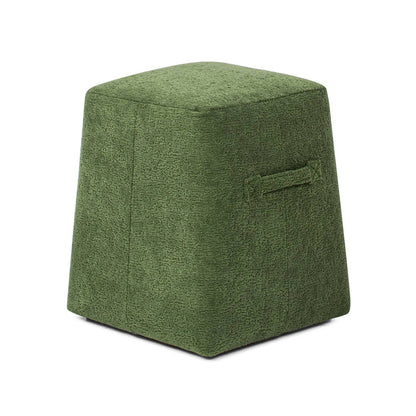 Clyde 14" Tapered Square Upholstered Ottoman Fleeced Teddy: Spice Orange - Decor Addict, LLC