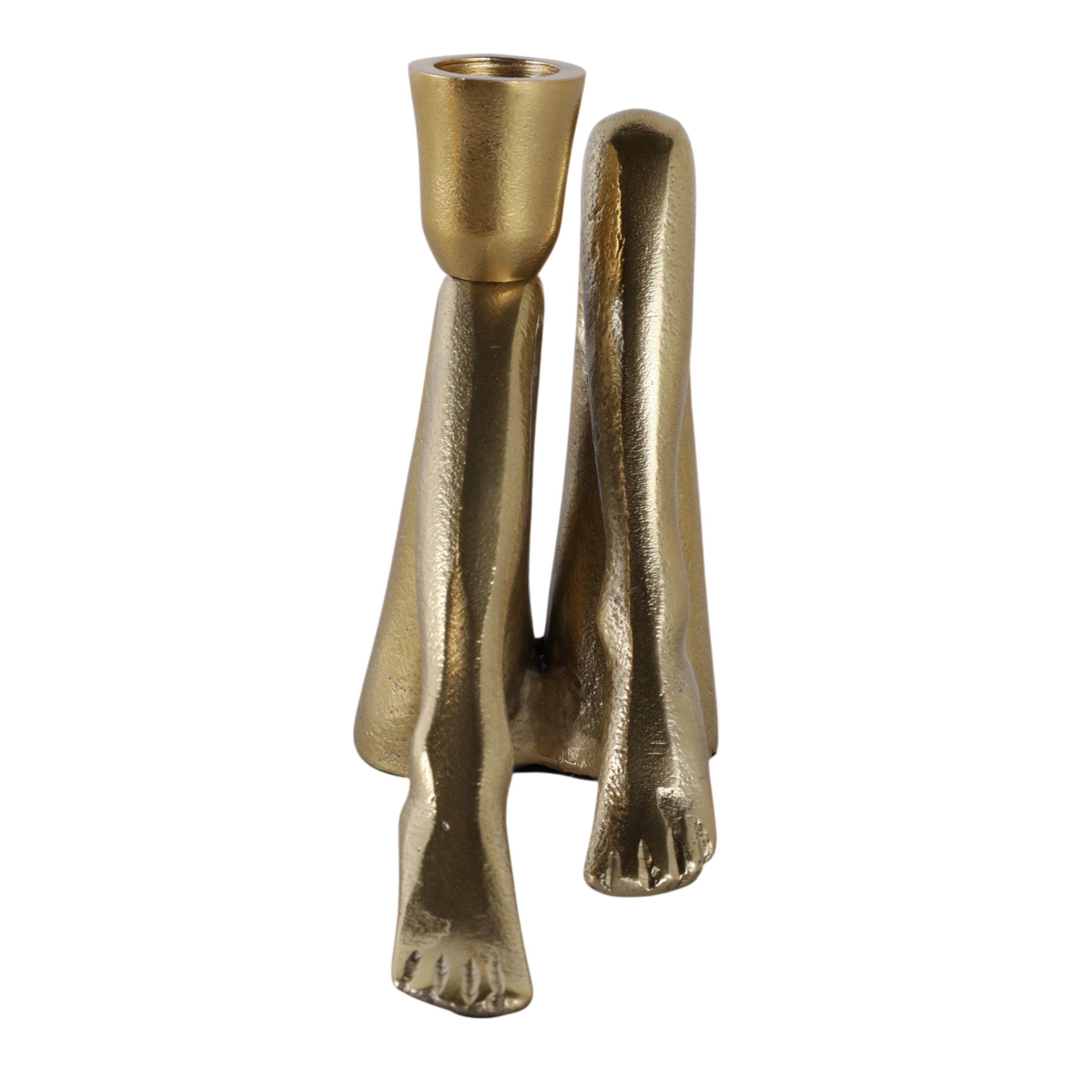 6x6" Bent Legs Taper Holder, Gold - Decor Addict, LLC