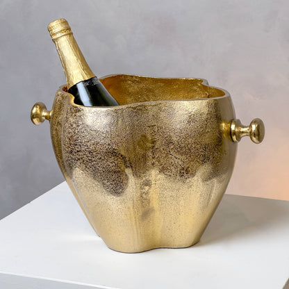 Sculpted Gold Wine Cooler - Decor Addict, LLC
