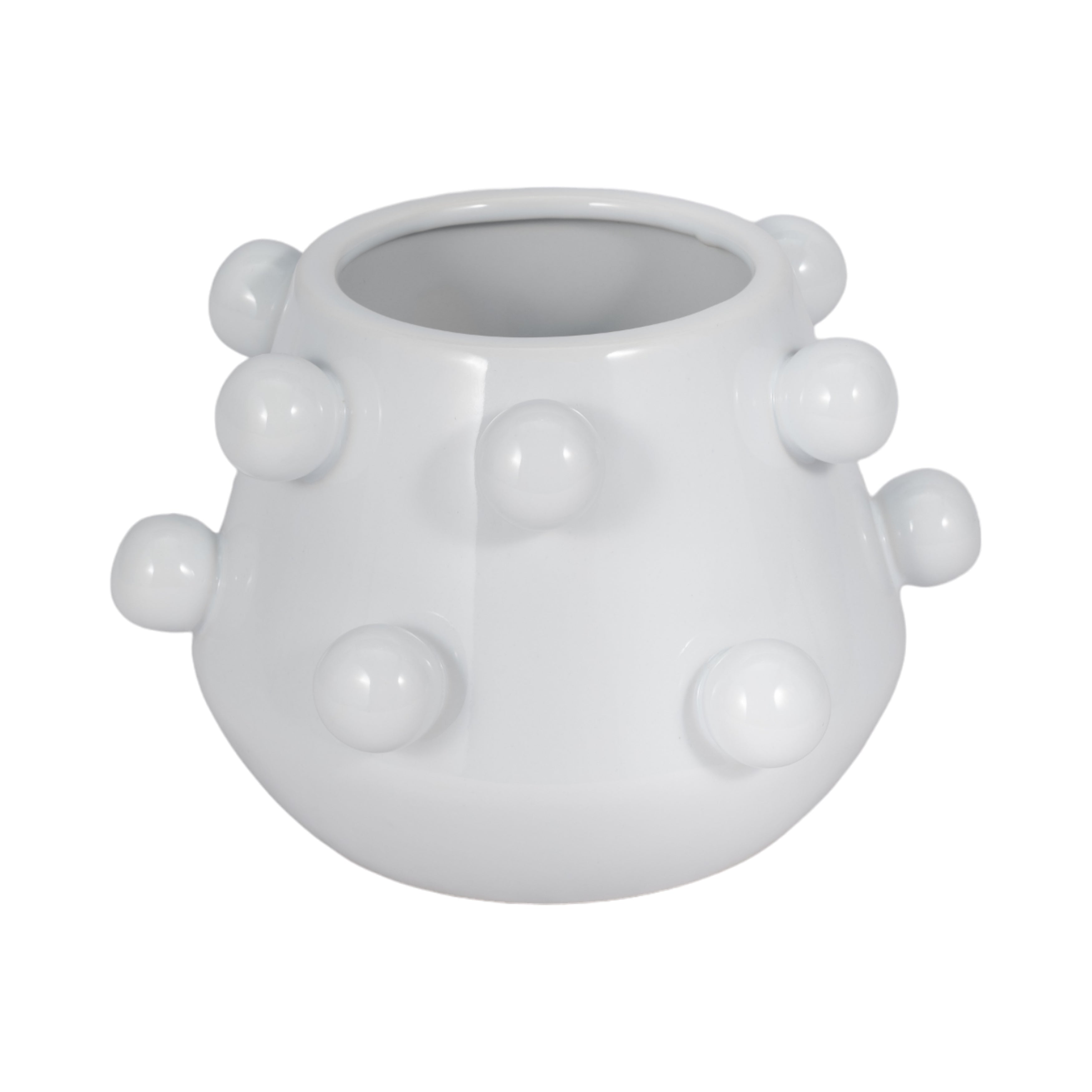 8" Tapered Bubble Planter, White - Decor Addict, LLC