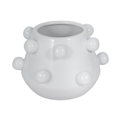 8" Tapered Bubble Planter, White - Decor Addict, LLC