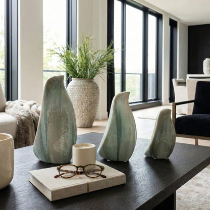 Decorative Objects Set of 3 - Blue Resin Bird, 5/7/8 in. - Decor Addict, LLC