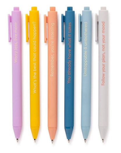 WORRY LESS, LIVE MORE - QUOTABLE GEL PEN SET - Decor Addict, LLC