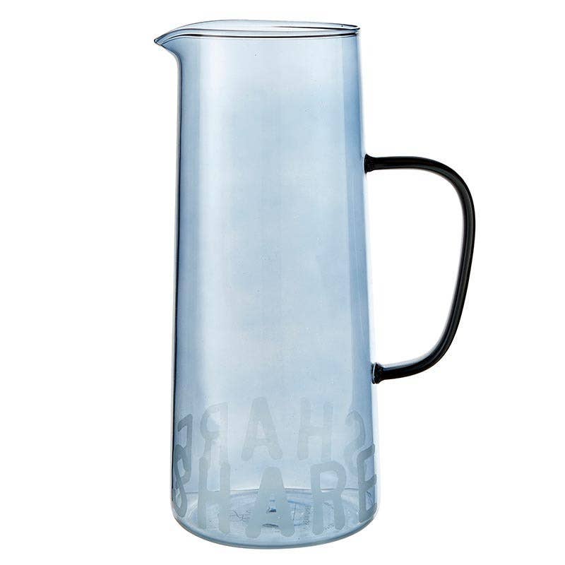 Face to Face Blue Glass Pitcher - Share - Decor Addict, LLC
