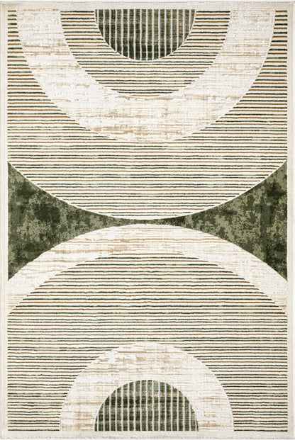 Abani Rugs Ivy Mid-Century Green Arch Area Rug: 2' x 3' - Decor Addict, LLC