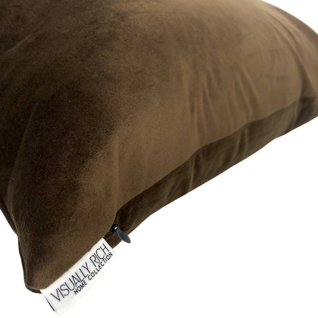 Cocoa Velvet Pillow: 18"x18" - Decor Addict, LLC