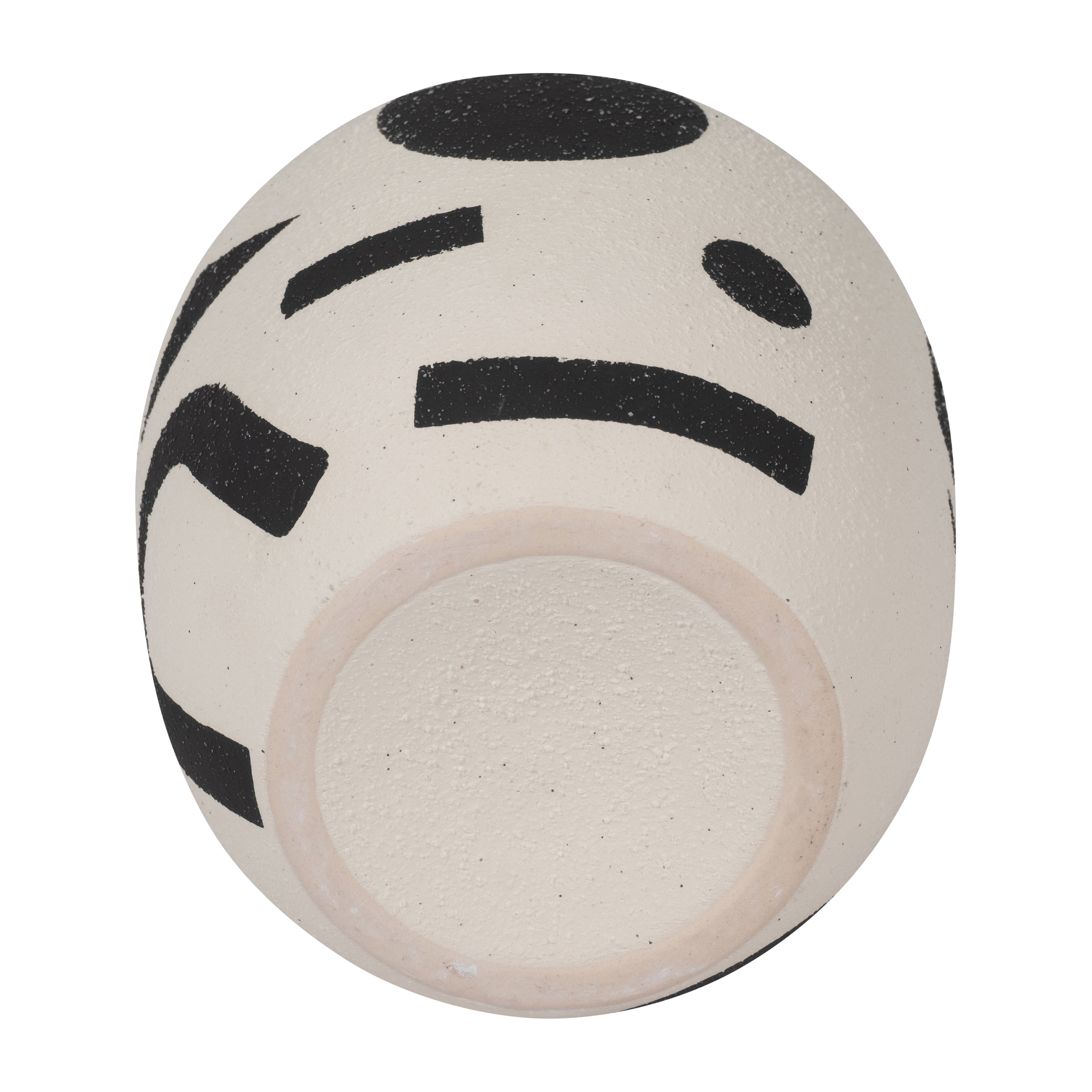 Cer, 6" Funky Bulbous Vase, Ivory/black - Decor Addict, LLC