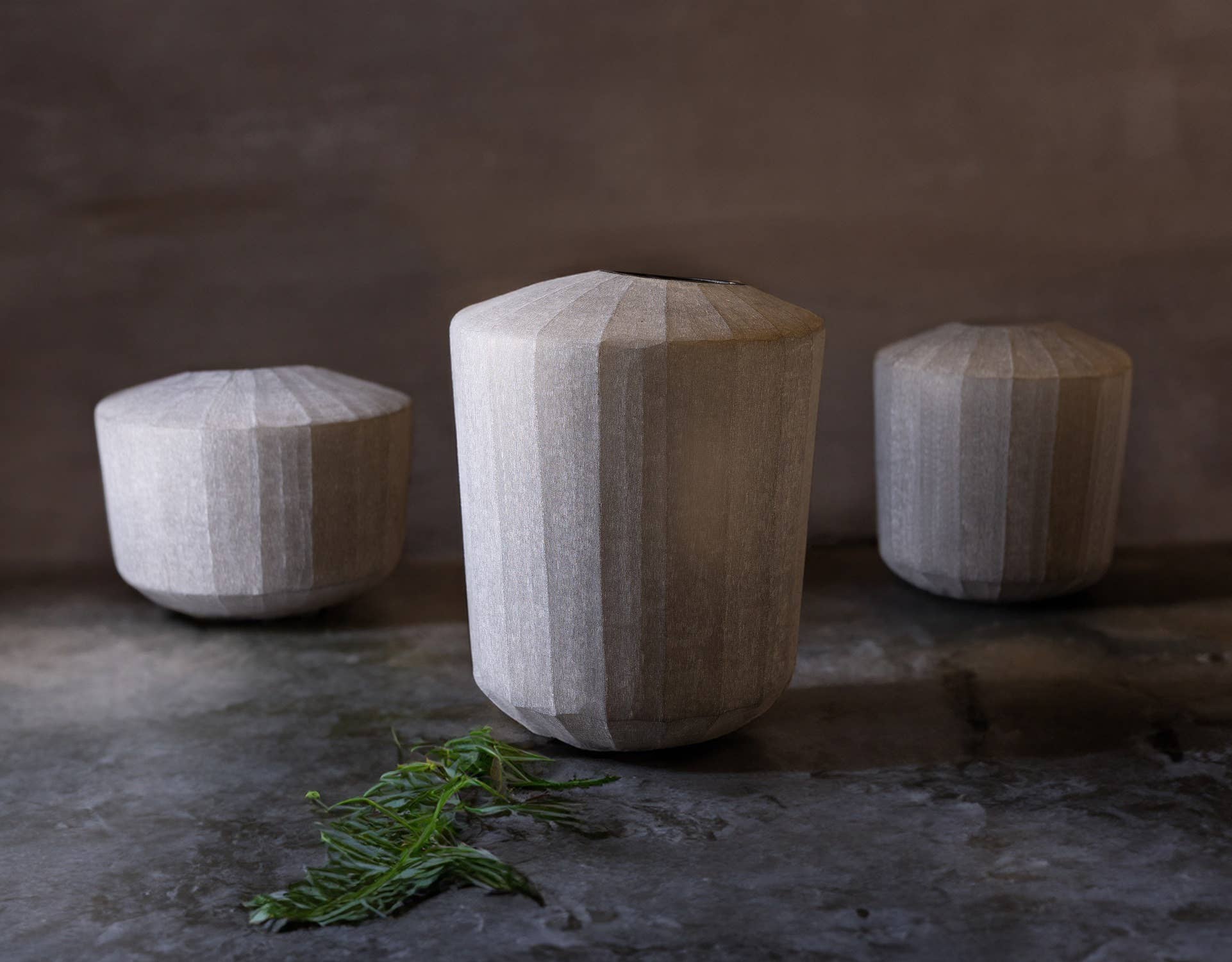 Vase Wide Smoke Vertical Flat Cut Stone Dia 9.75": Smoke / GLASS - Decor Addict, LLC