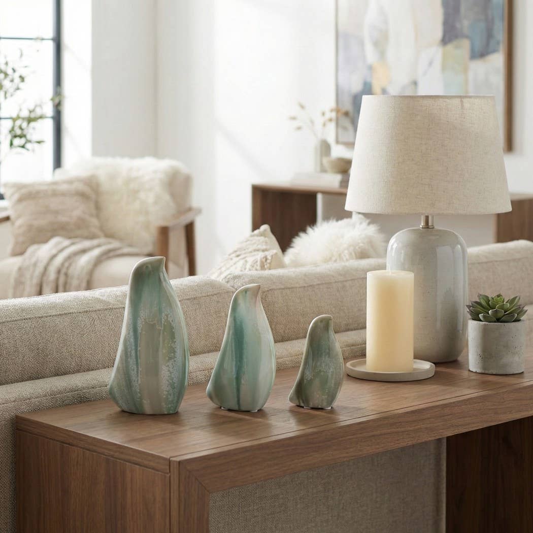 Decorative Objects Set of 3 - Blue Resin Bird, 5/7/8 in. - Decor Addict, LLC