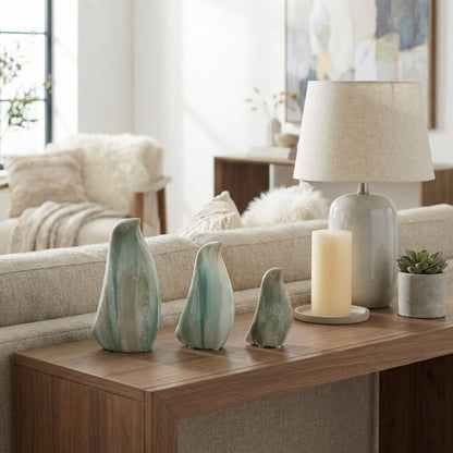 Decorative Objects Set of 3 - Blue Resin Bird, 5/7/8 in. - Decor Addict, LLC