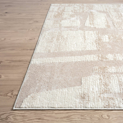 Abani Viva Neutral Cream Beige Block Pattern Area Rug: 2' x 3' - Decor Addict, LLC