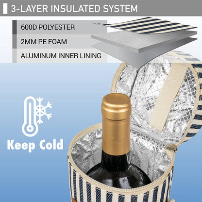 1 Bottle Wine Carrier Bag: Black / 1 Bottle - Decor Addict, LLC