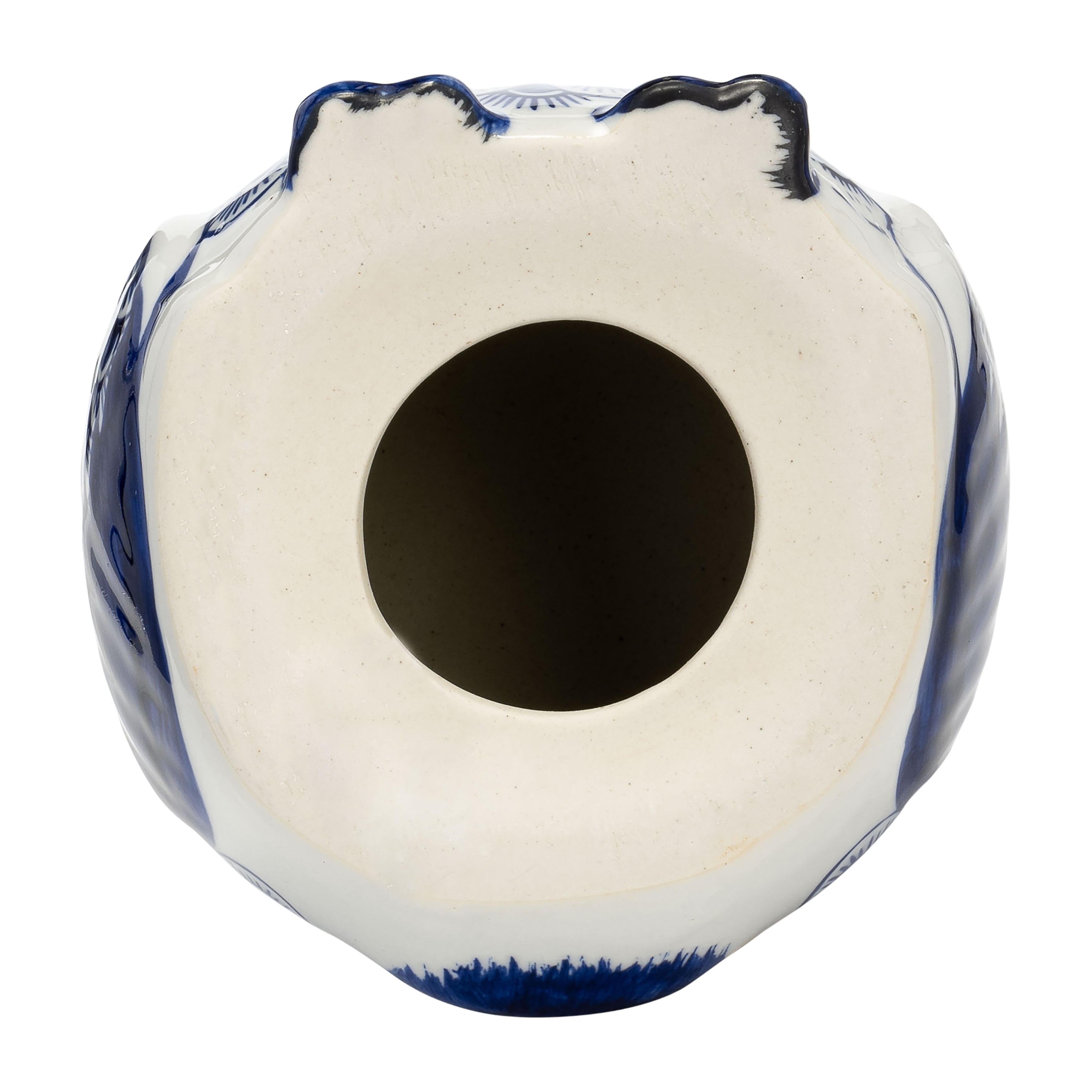 Cer, 5"h Chinoiserie Owl, Blue/white - Decor Addict, LLC