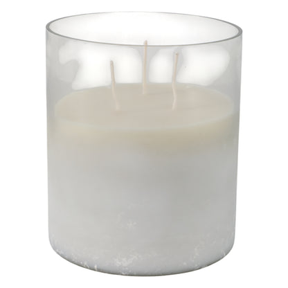 7x6" 65 Oz Jasmine Frosted Glass Candle, Clear - Decor Addict, LLC