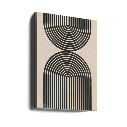 "Black Arch Line Art" Wall Art: Black Framed Textured Print / 48"H x 36 "W - Decor Addict, LLC