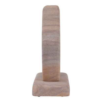 Decorative Sculpture - Tan Sandstone Minimalist, 7 in. - Decor Addict, LLC