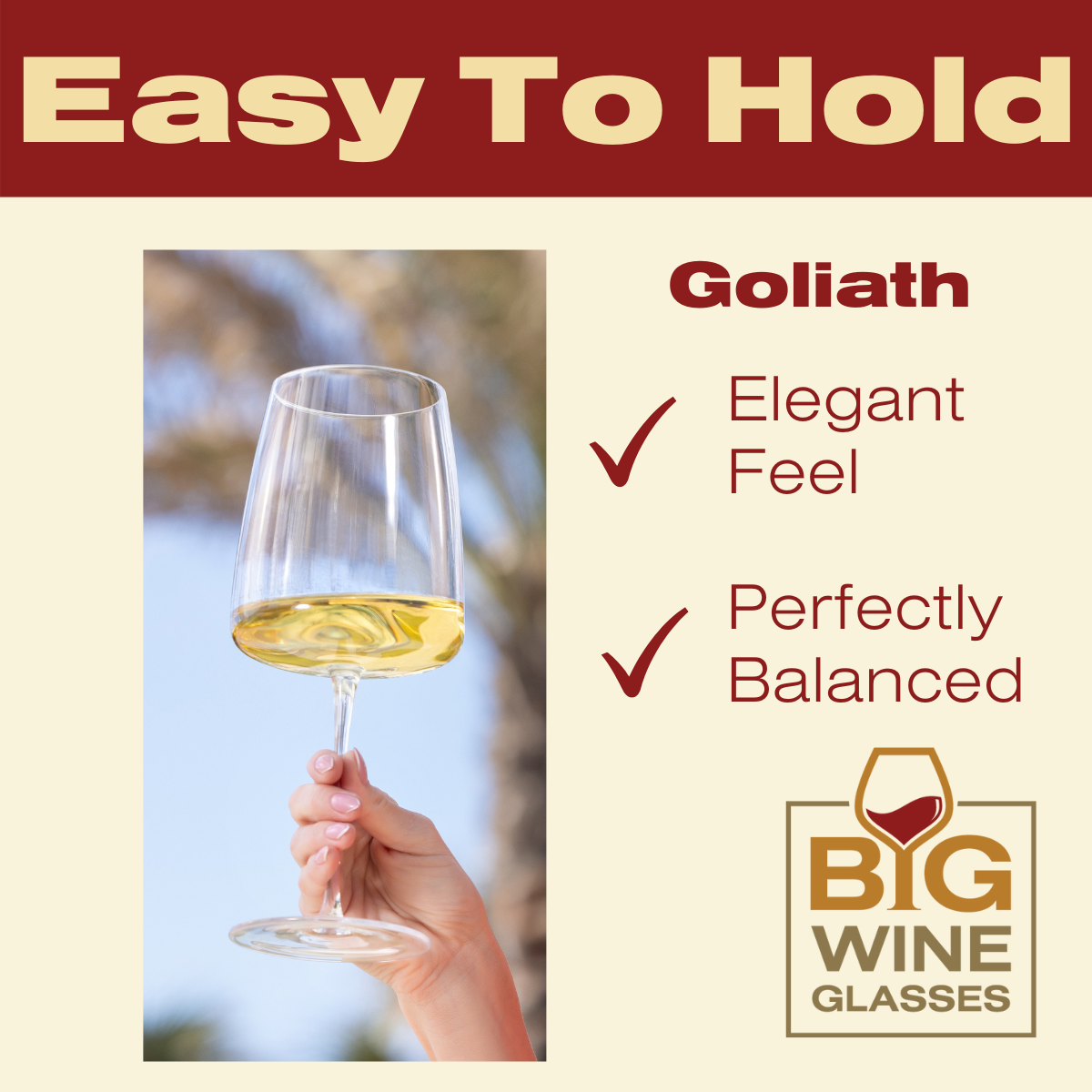 GOLIATH - Oversized Big Wine Glasses (Set of 2) - Decor Addict, LLC