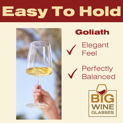 GOLIATH - Oversized Big Wine Glasses (Set of 2) - Decor Addict, LLC