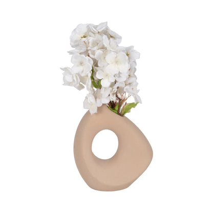 8" Lopsided Open Cut Out Vase Sand Texture, Tan - Decor Addict, LLC