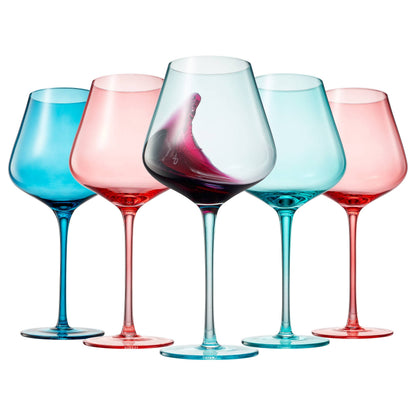 Colors of St. Barth, City Wine Glassware | Set of 5, 20 OZ - Decor Addict, LLC