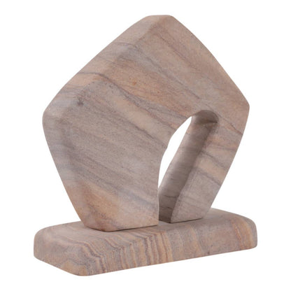 Decorative Sculpture - Tan Sandstone Minimalist, 7 in. - Decor Addict, LLC