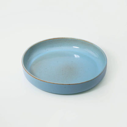 Aqua Ceramic Pasta Bowl – 600 ML with Raised Edges - Decor Addict, LLC