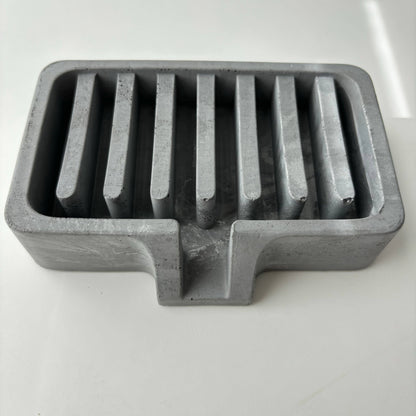 Soap Holder | Concrete Soap Dish: Light Gray & Gold - Decor Addict, LLC