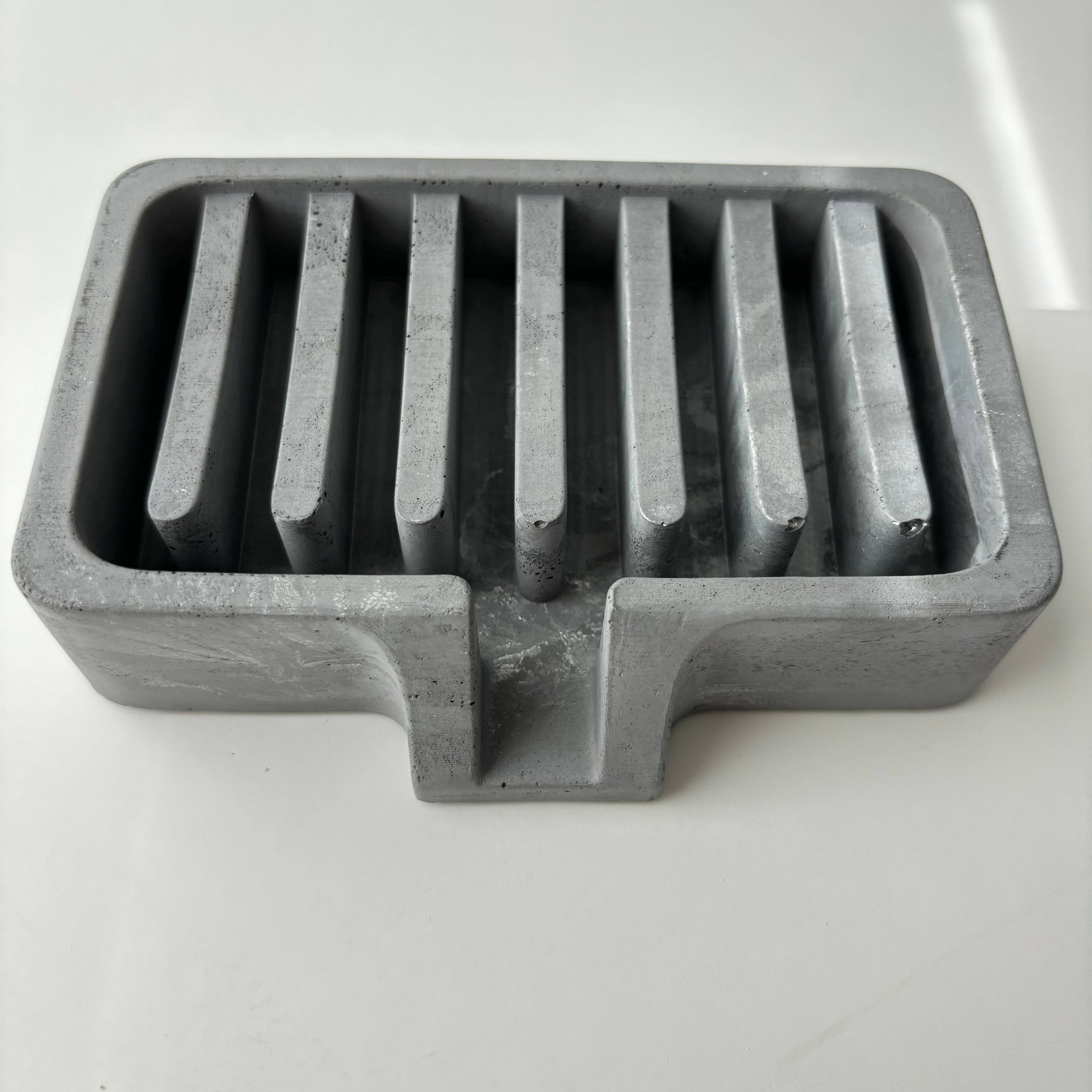 Soap Holder | Concrete Soap Dish: White Black & Silver Marble - Decor Addict, LLC