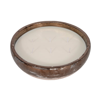 12" 57 Oz Pine Bowl Candle, Grey/gold - Decor Addict, LLC