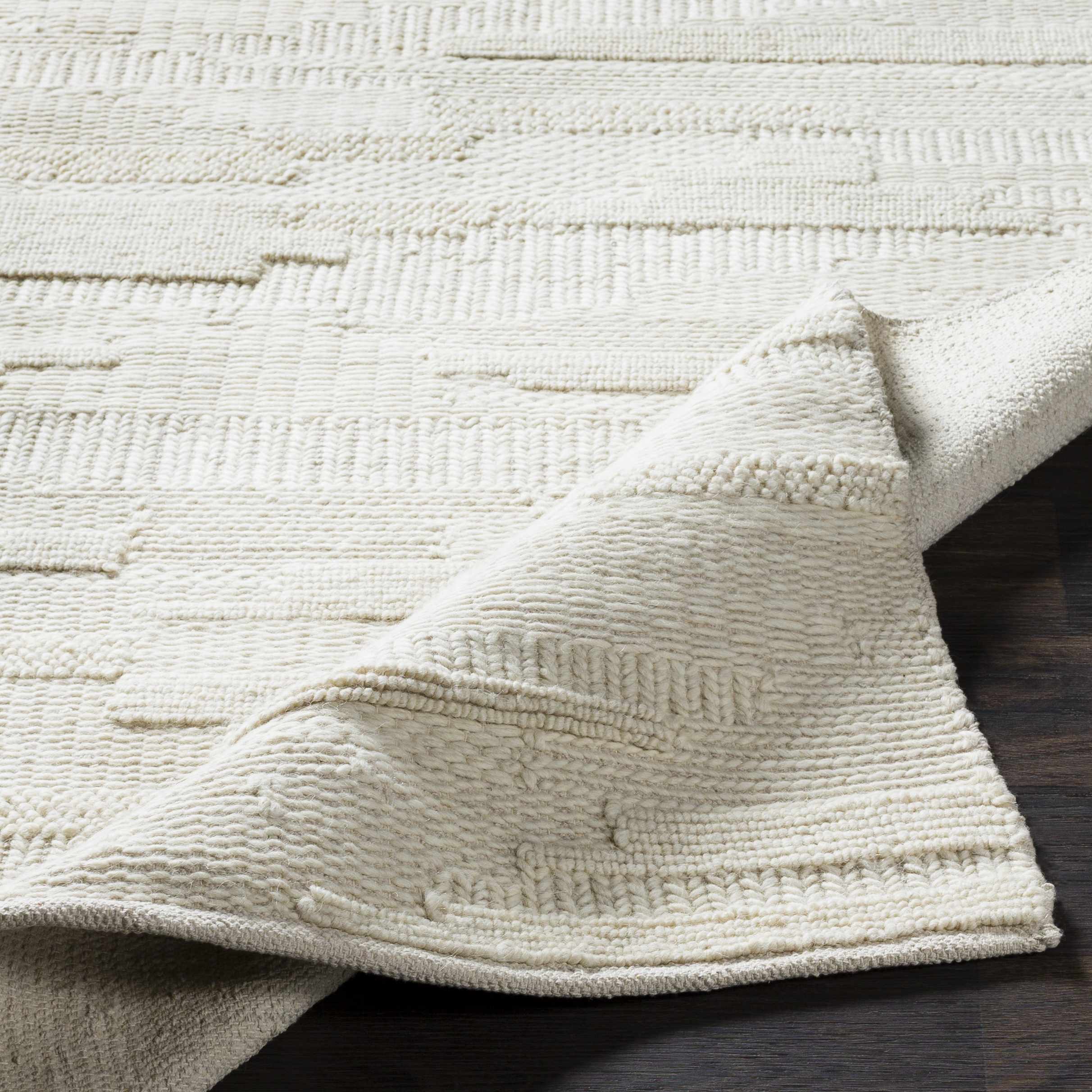Cypress Cream Textured Wool Rug - Decor Addict, LLC